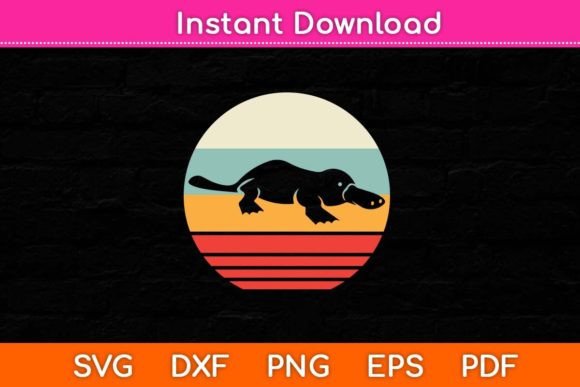 Charming Platypus Retro Vintage Svg Design