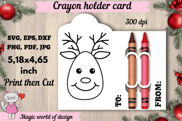Christmas Deer Coloring Card: A Festive Embroidery Gem