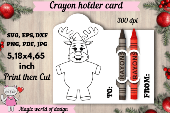 Christmas Deer Coloring Card Holder: A Festive Embroidery Design