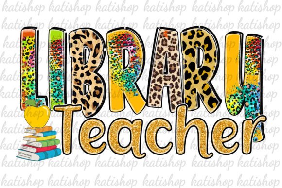 Library Teacher Leopard PNG for Embroidery