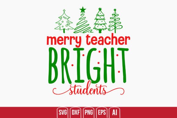 Merry Teacher, Bright Students Embroidery Design