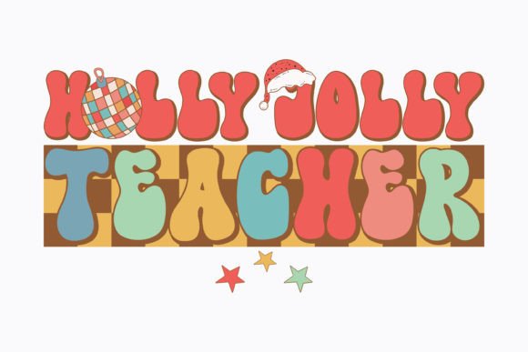 Retro Christmas Holly Jolly Teacher PNG Review