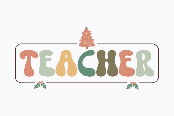 Retro Christmas Teacher Png: A Festive Embroidery Gem