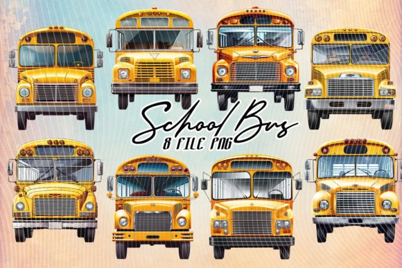 Review: School Bus Watercolor Clipart for Embroidery