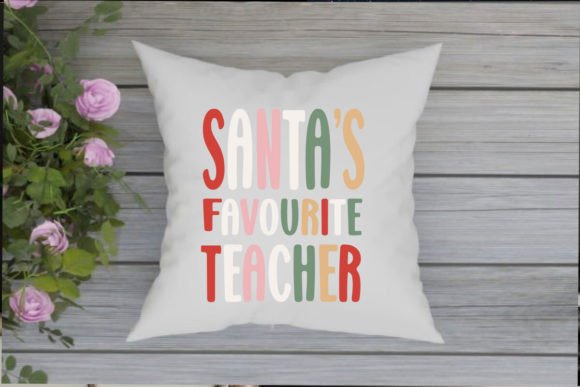 Santa's Favorite Teacher PNG: A Festive Embroidery Delight