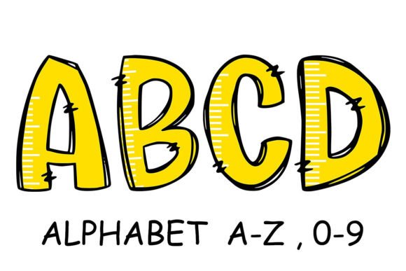 School Ruler Alphabet: A Versatile Design for Embroidery