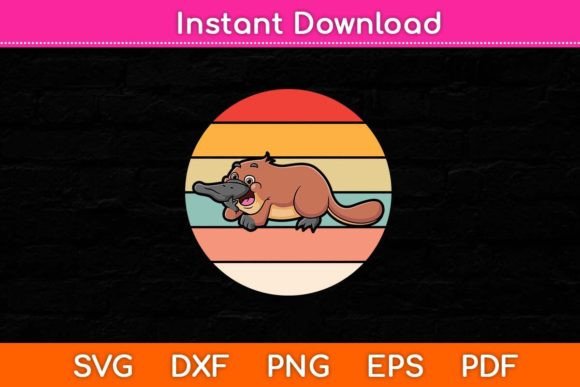 Sweet Platypus Vintage Retro Svg Design