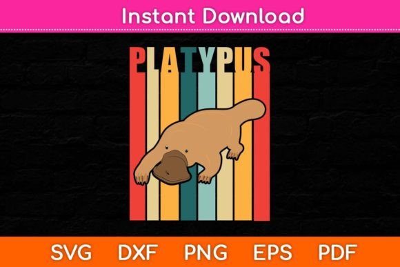 Vintage Platypus Retro Svg Embroidery Design